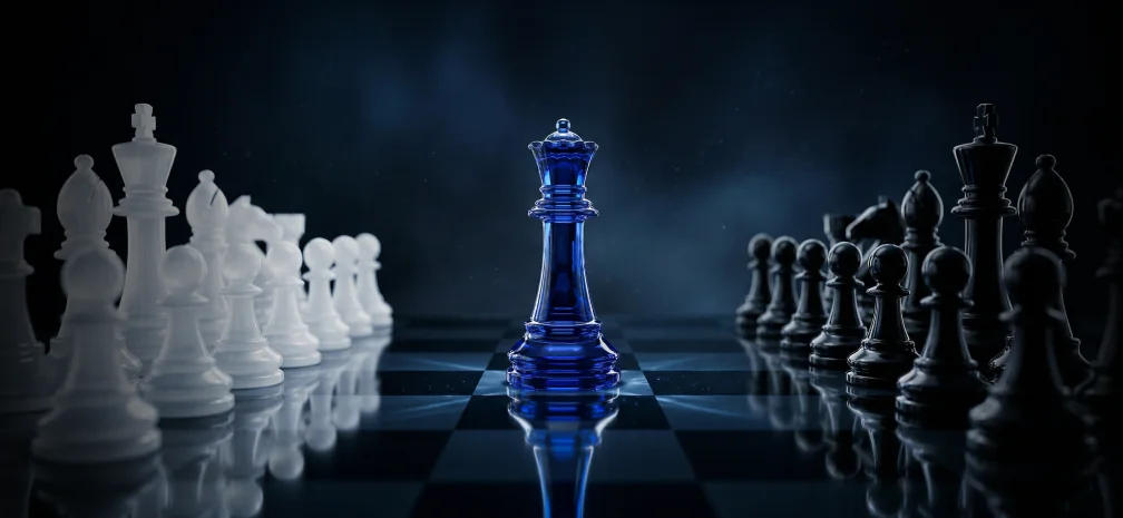 News cover about MixDigital’s positions in the IAB Ukraine 2025 ranking. The visual features a chess piece as a symbol of leadership.